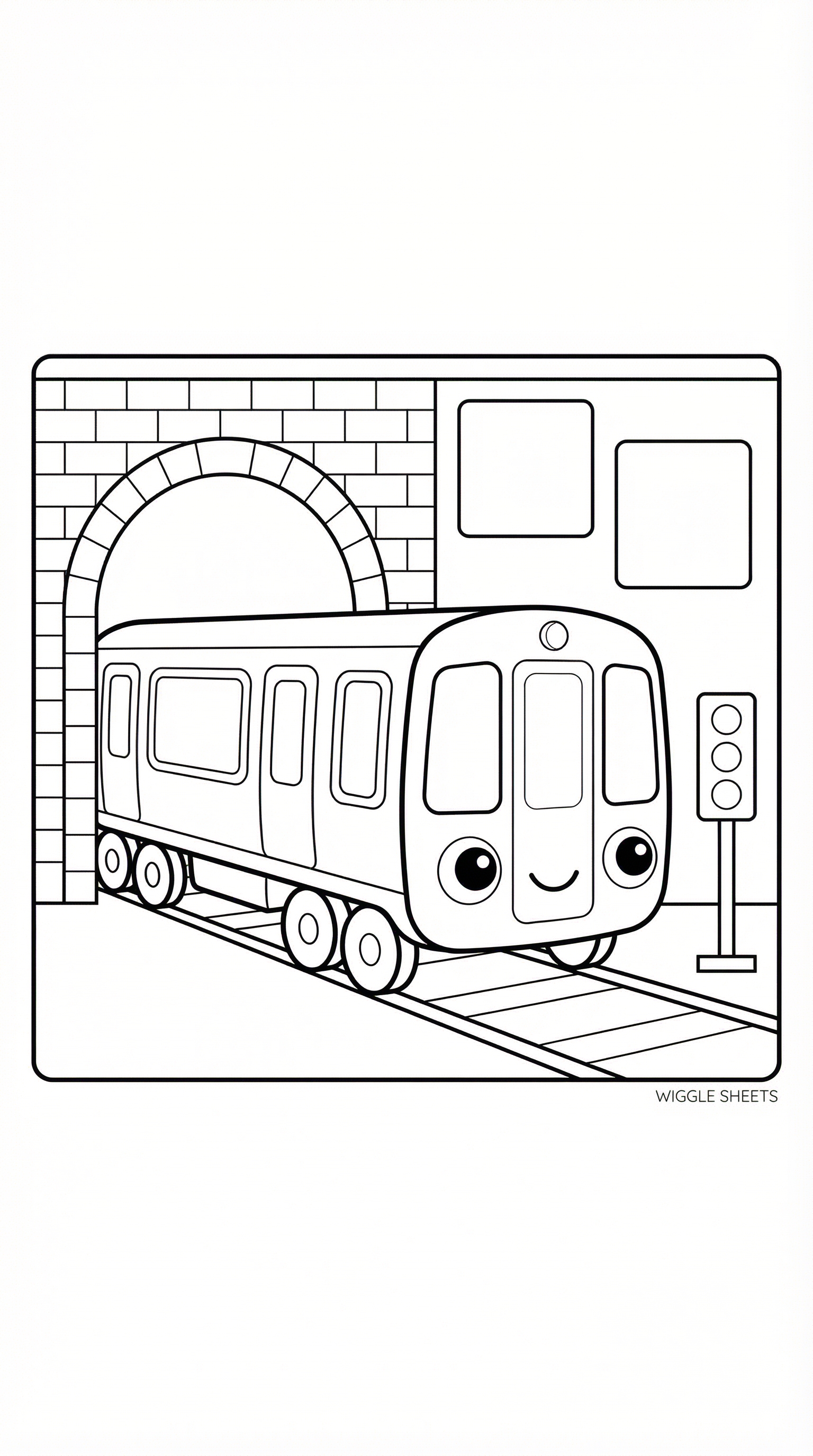 Cute Subway Train Coloring Page